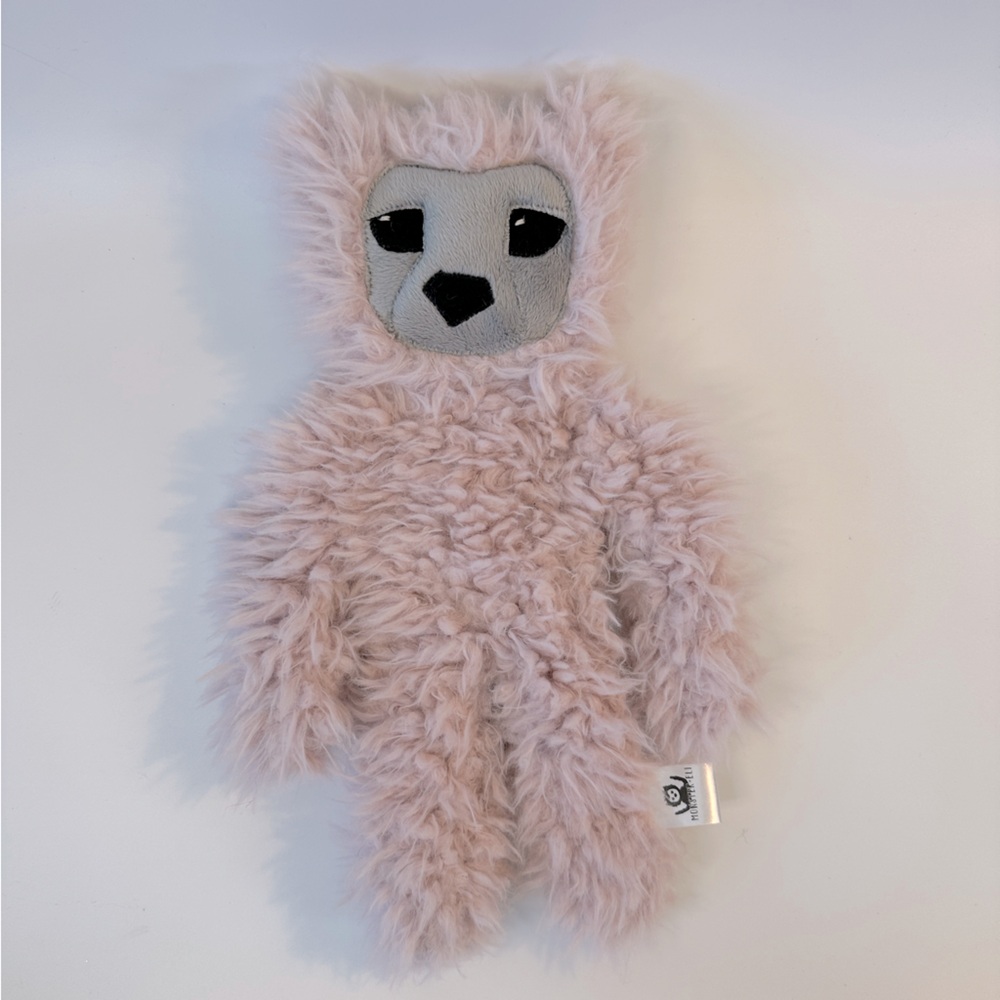 Monster & Eli Bear‎ Lovey Pink Grey UP Plush Handmade